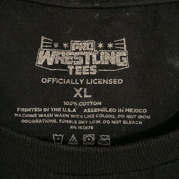 PRO WRESTLING TEES Men’s 100% Cotton Black T Shirt size XL - Picture 2 of 3